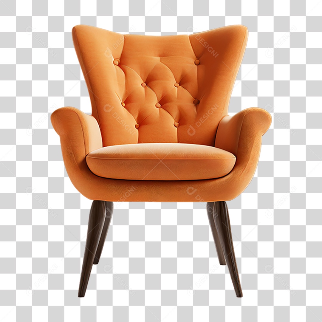 Cadeira Retrô Confortável PNG Transparente