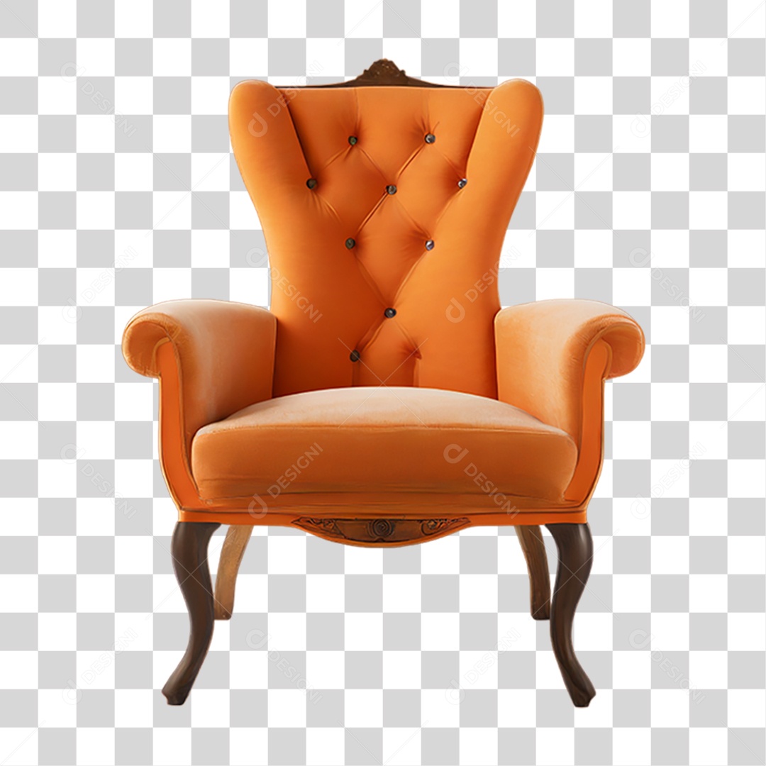 Cadeira Retrô Confortável PNG Transparente