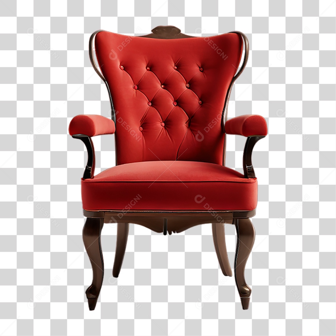 Cadeira Retrô Confortável PNG Transparente