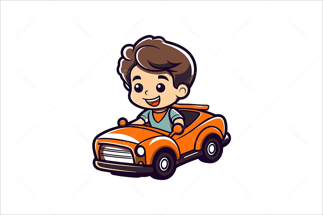 Garoto de Carro Ilustração Vetor EPS + AI