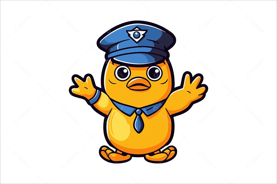 Patinho Policial Ilustração Vetor EPS + AI