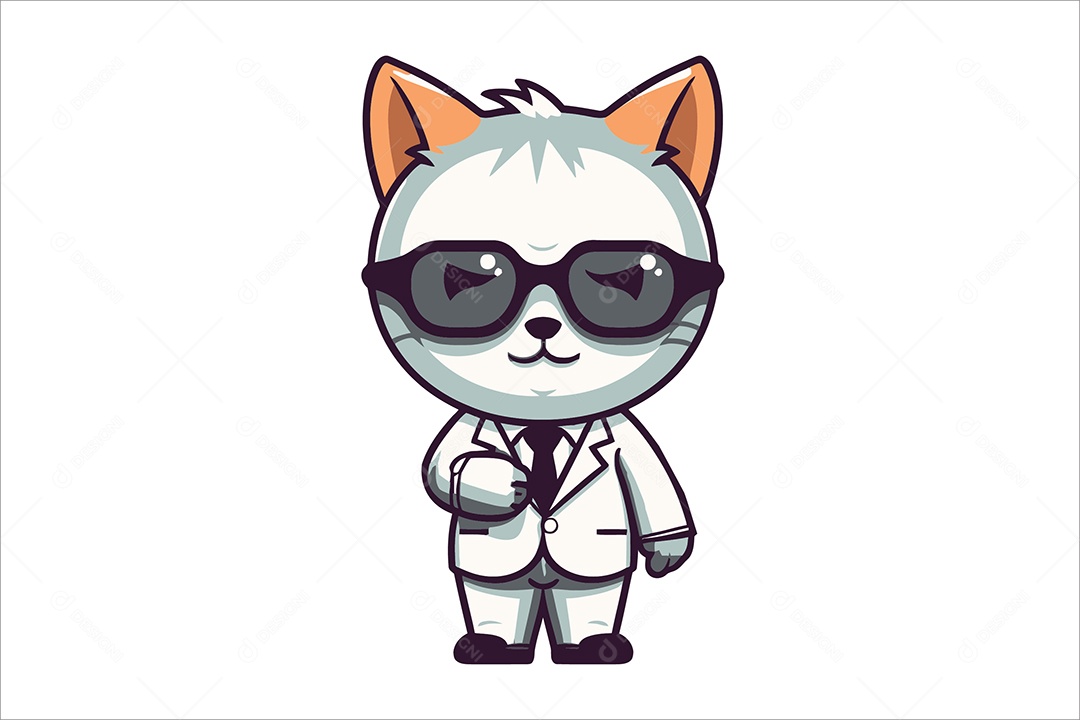 Gato Mascote Ilustração Vetor EPS + AI