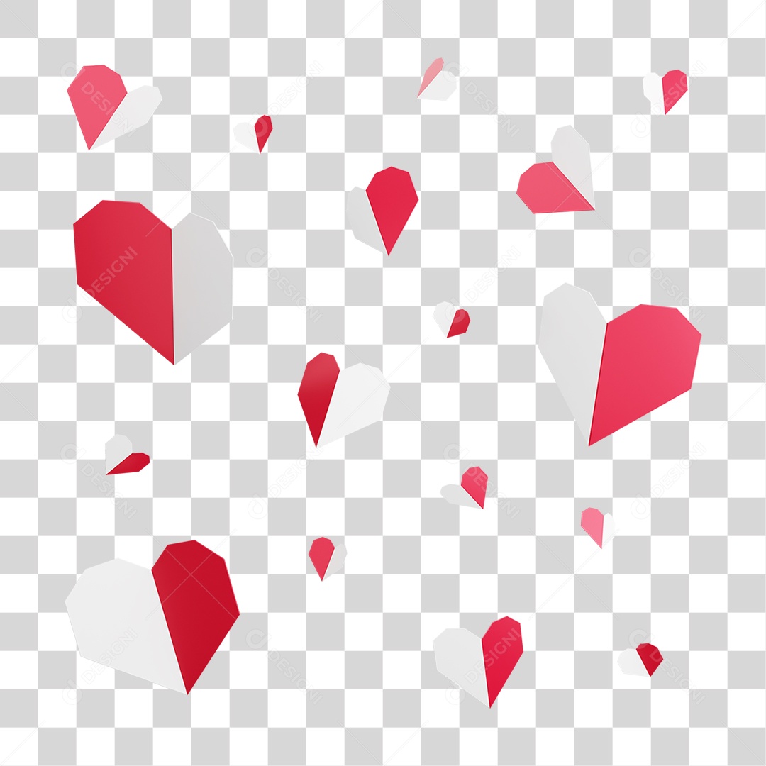 Transparent PNG Hearts 3D Element