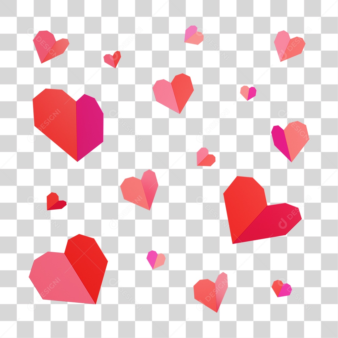 Transparent PNG Hearts 3D Element
