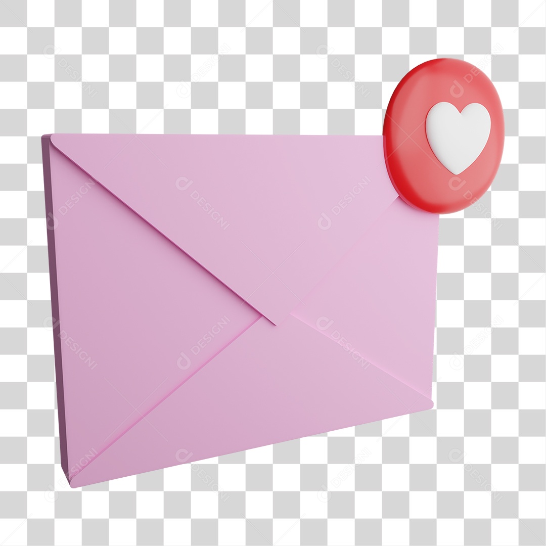 Carta de Amor Coração PNG Transparente