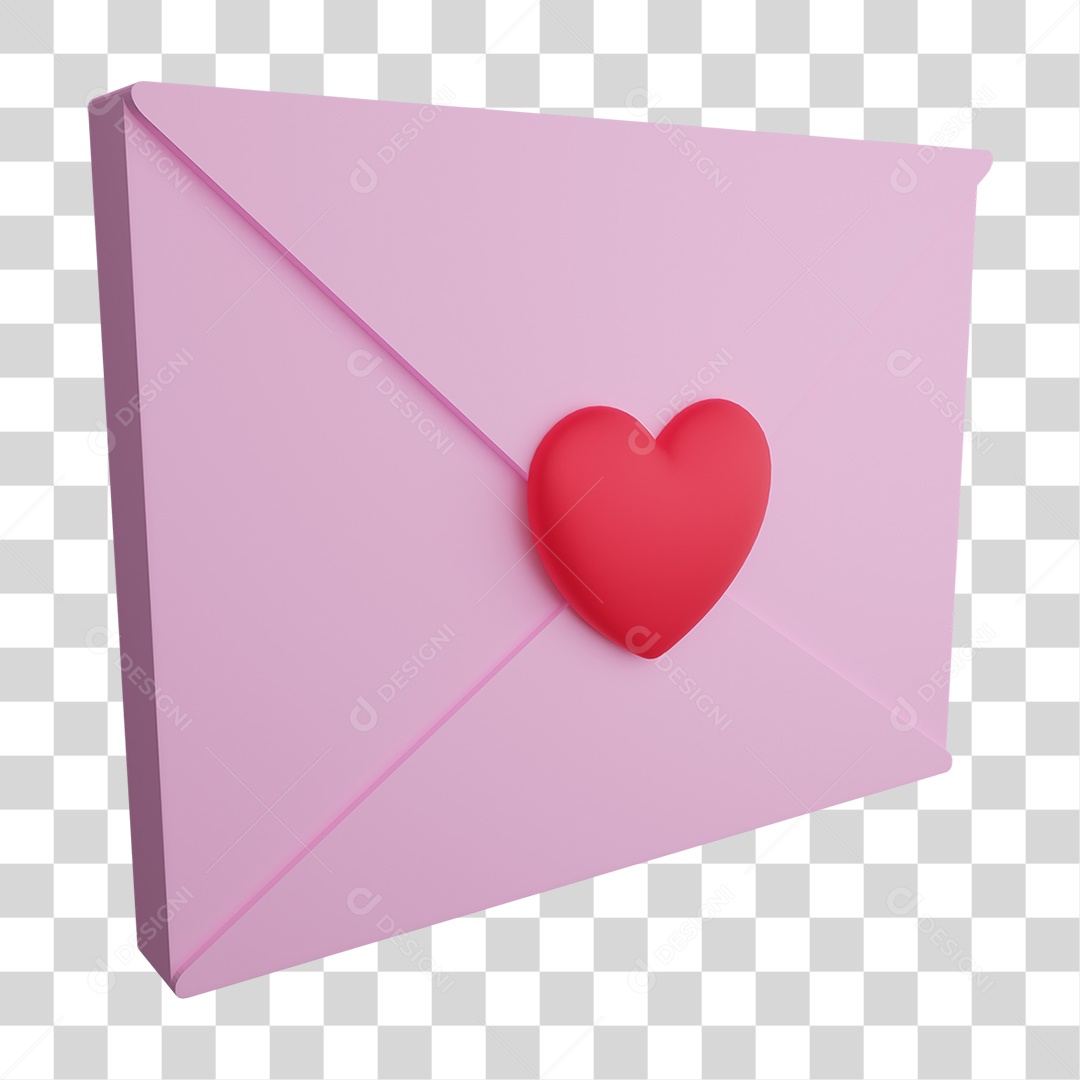 Carta de Amor Coração PNG Transparente