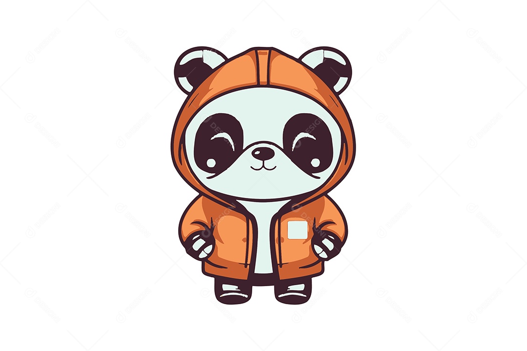 Panda de Jaqueta Ilustração Vetor EPS + AI