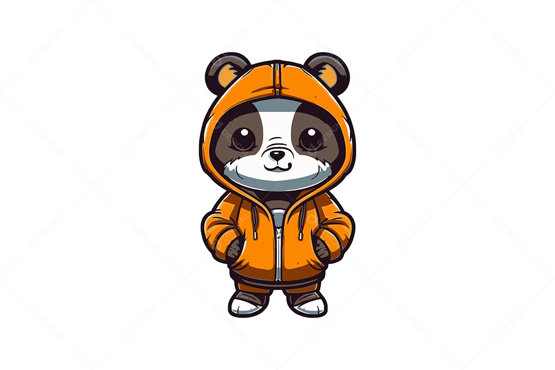 Panda de Jaqueta Ilustração Vetor EPS + AI