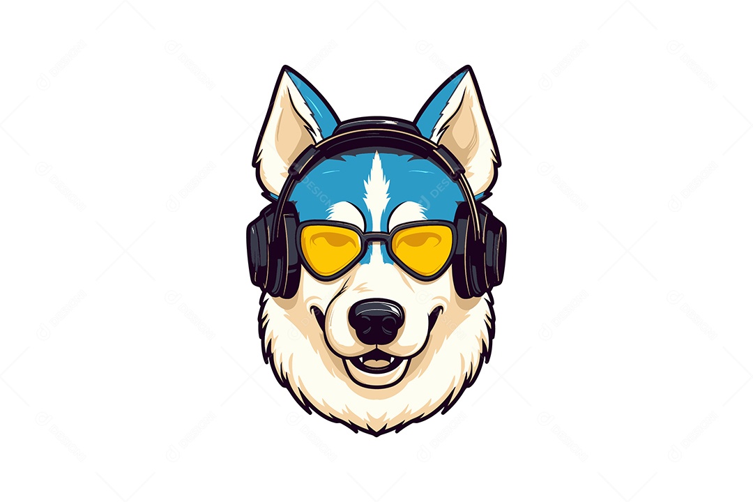 Cachorro de Óculos Ilustração Vetor EPS + AI