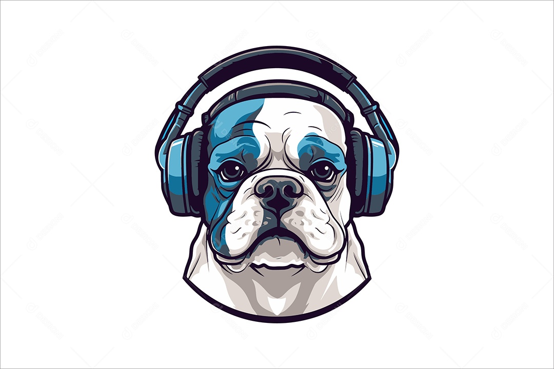 Cachorro de Fones de Ouvido Ilustração Vetor EPS + Ai