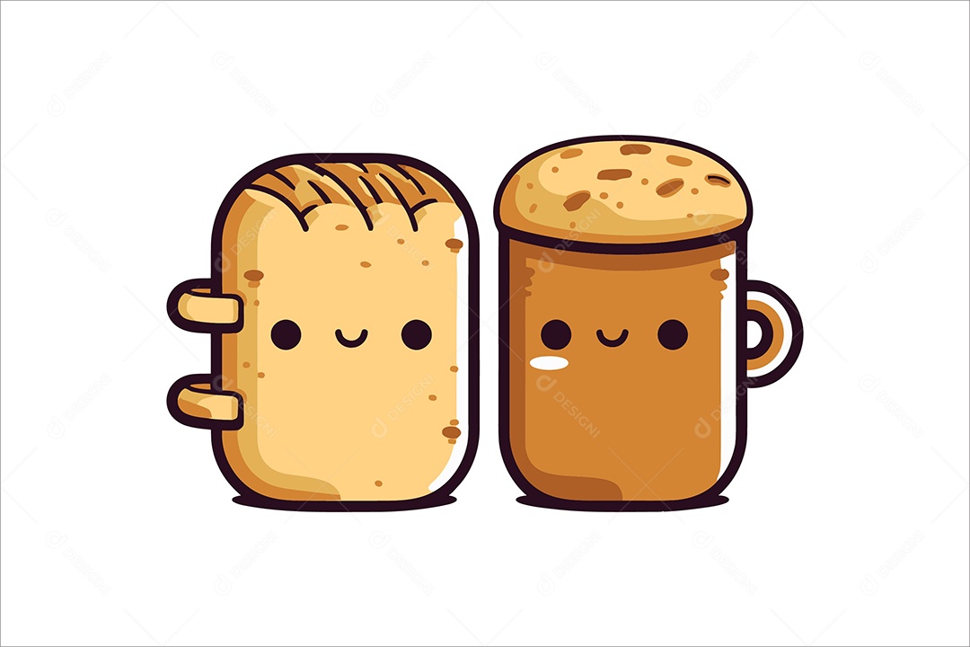 Conjunto de Café da Manha Ilustração Vetor EPS + AI