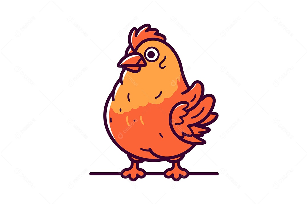 Frango dos Desenhos Animados Ilustração Vetor EPS + AI