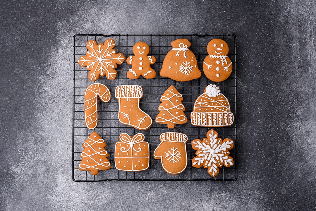 Lindos e deliciosos biscoitos de gengibre de Natal