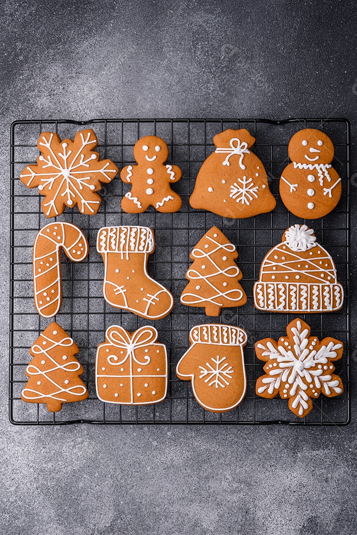 Lindos e deliciosos biscoitos de gengibre de Natal