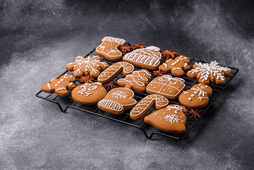 Lindos e deliciosos biscoitos de gengibre de Natal