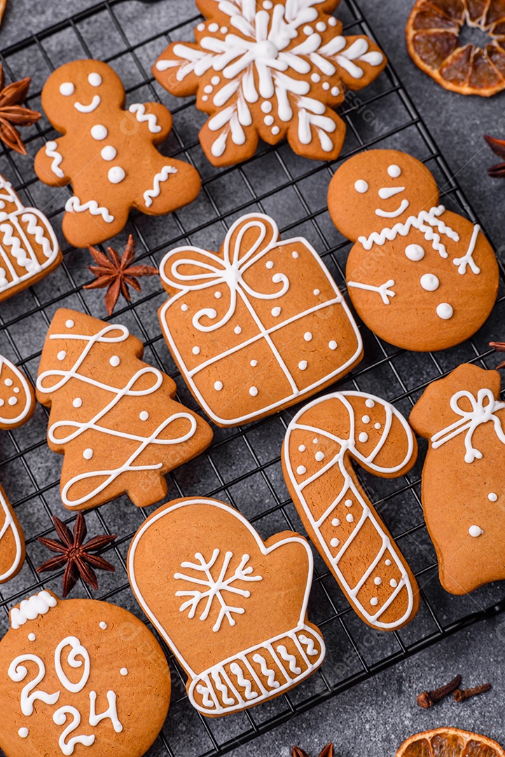 Lindos e deliciosos biscoitos de gengibre de Natal