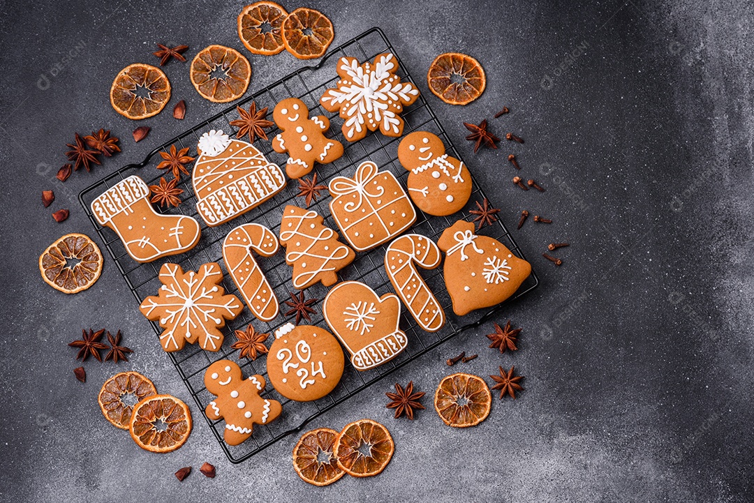 Lindos e deliciosos biscoitos de gengibre de Natal