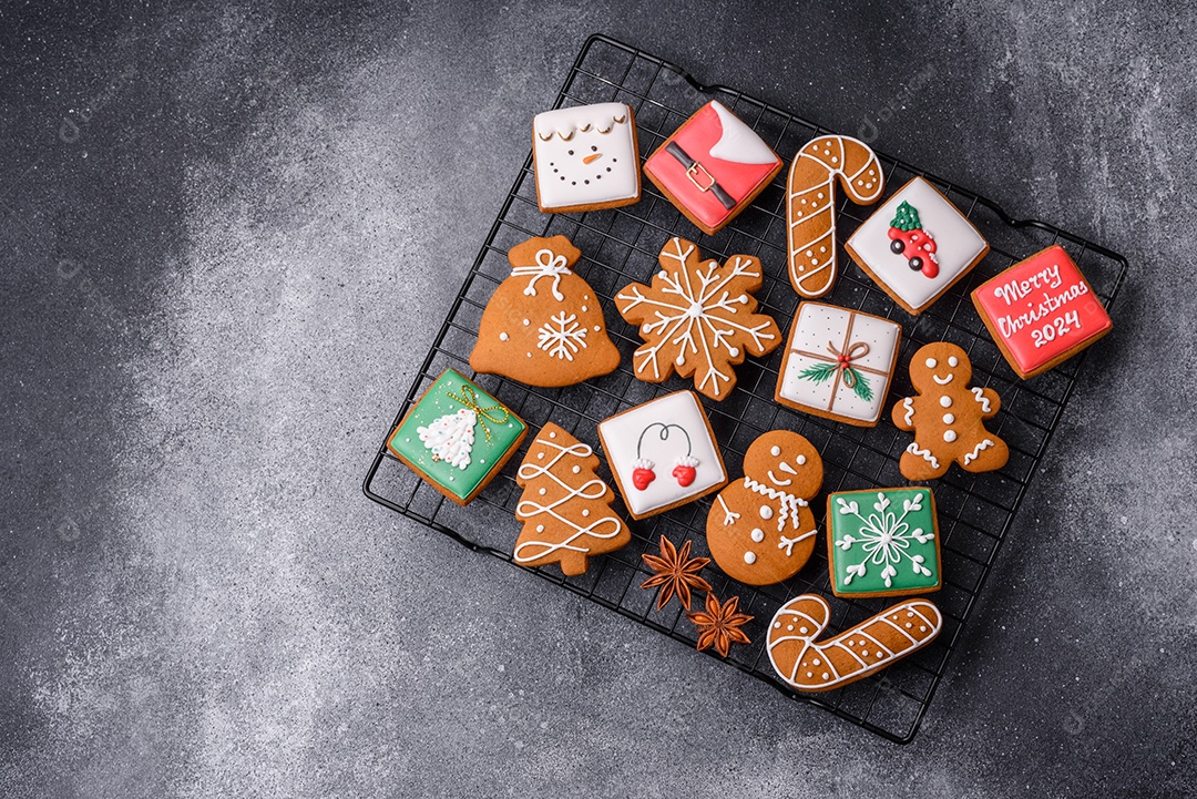 Lindos e deliciosos biscoitos de gengibre de Natal