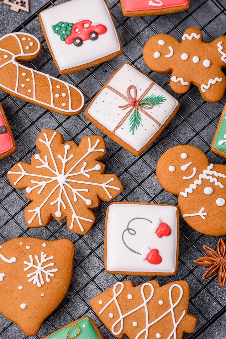 Lindos e deliciosos biscoitos de gengibre de Natal