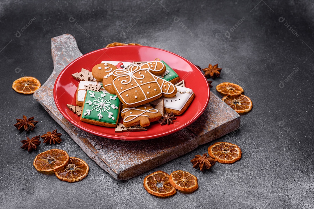 Lindos e deliciosos biscoitos de gengibre de Natal