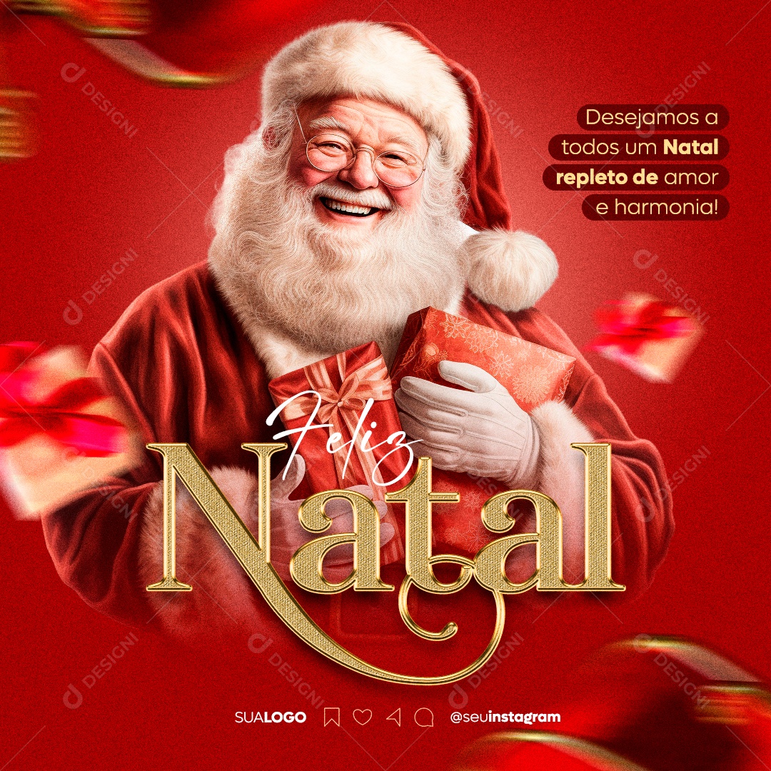 Um Natal Repleto De Amor Feliz Natal Social Media PSD Editável