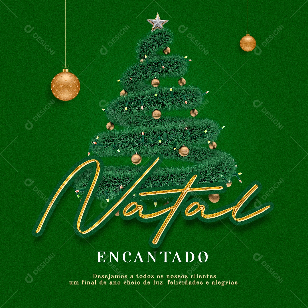 Social Media Natal Encantado Felicidades e Alegrias PSD Editável