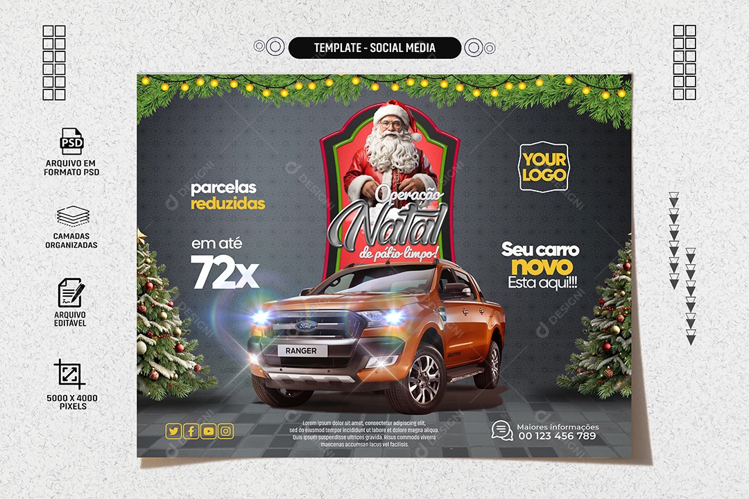 Social Media Banner Operação Natal De Pátio Limpo Concessionária PSD Editável