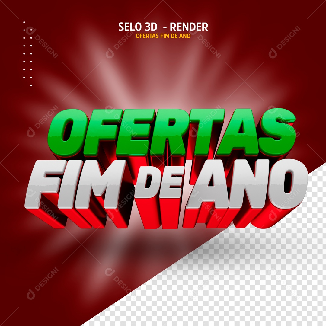 Texto 3D Ofertas Fim De Ano Para Composição PSD