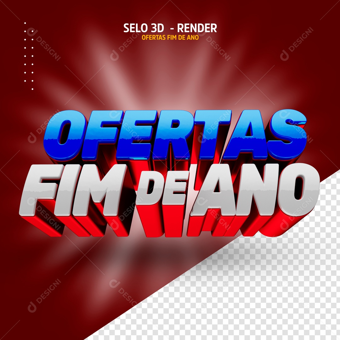 Texto 3D Ofertas Fim De Ano Para Composição PSD