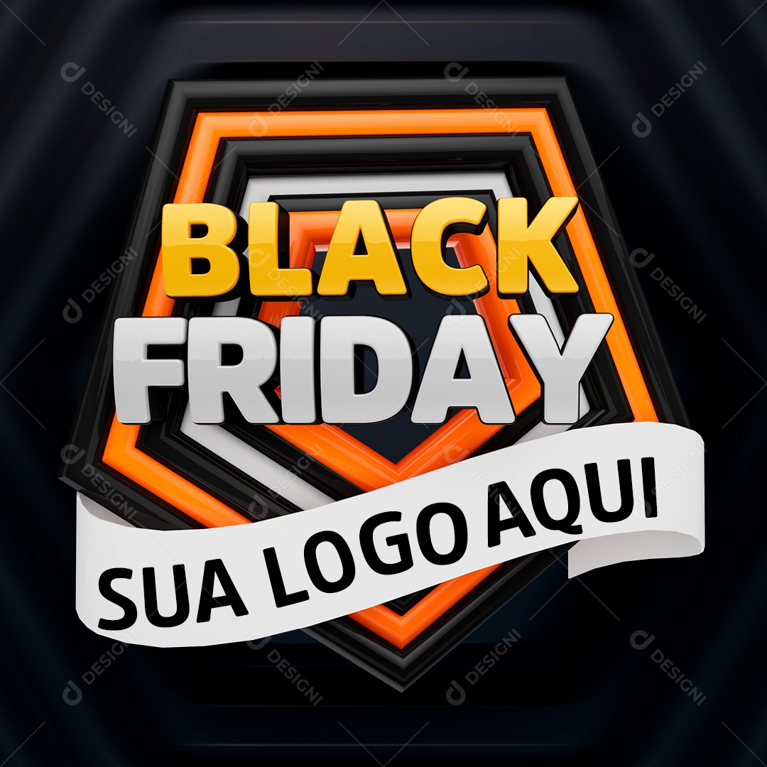 Selo 3D Black Friday Para Composição PSD