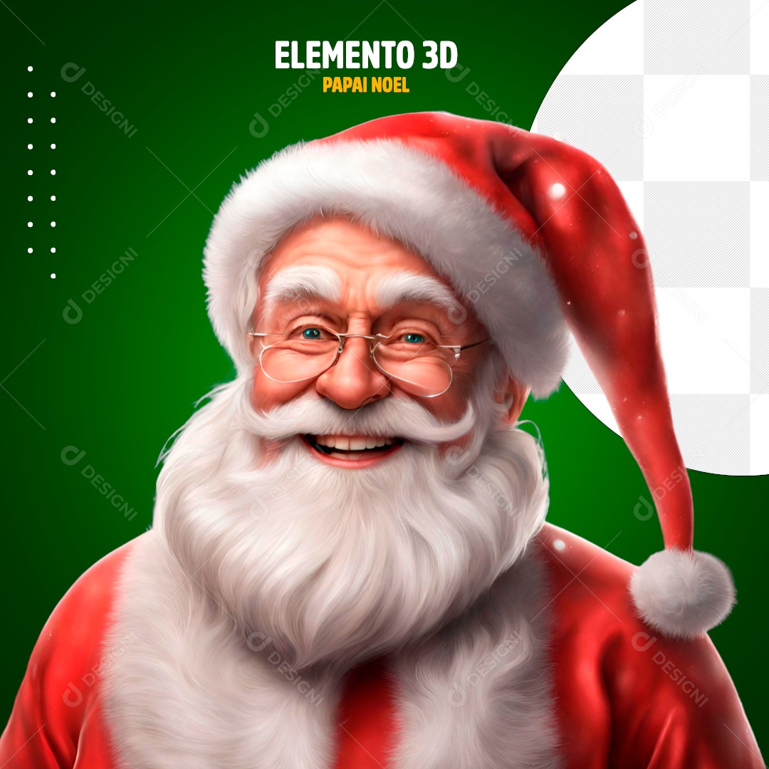 3D Santa Claus Merry Christmas Element For PSD Composition
