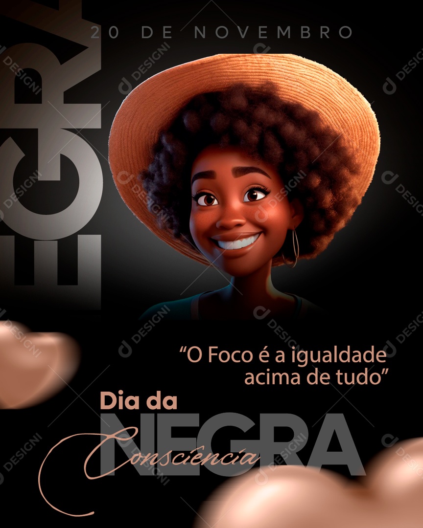 Social Media Dia Da Consciência Negra 20 De Novembro PSD Editável