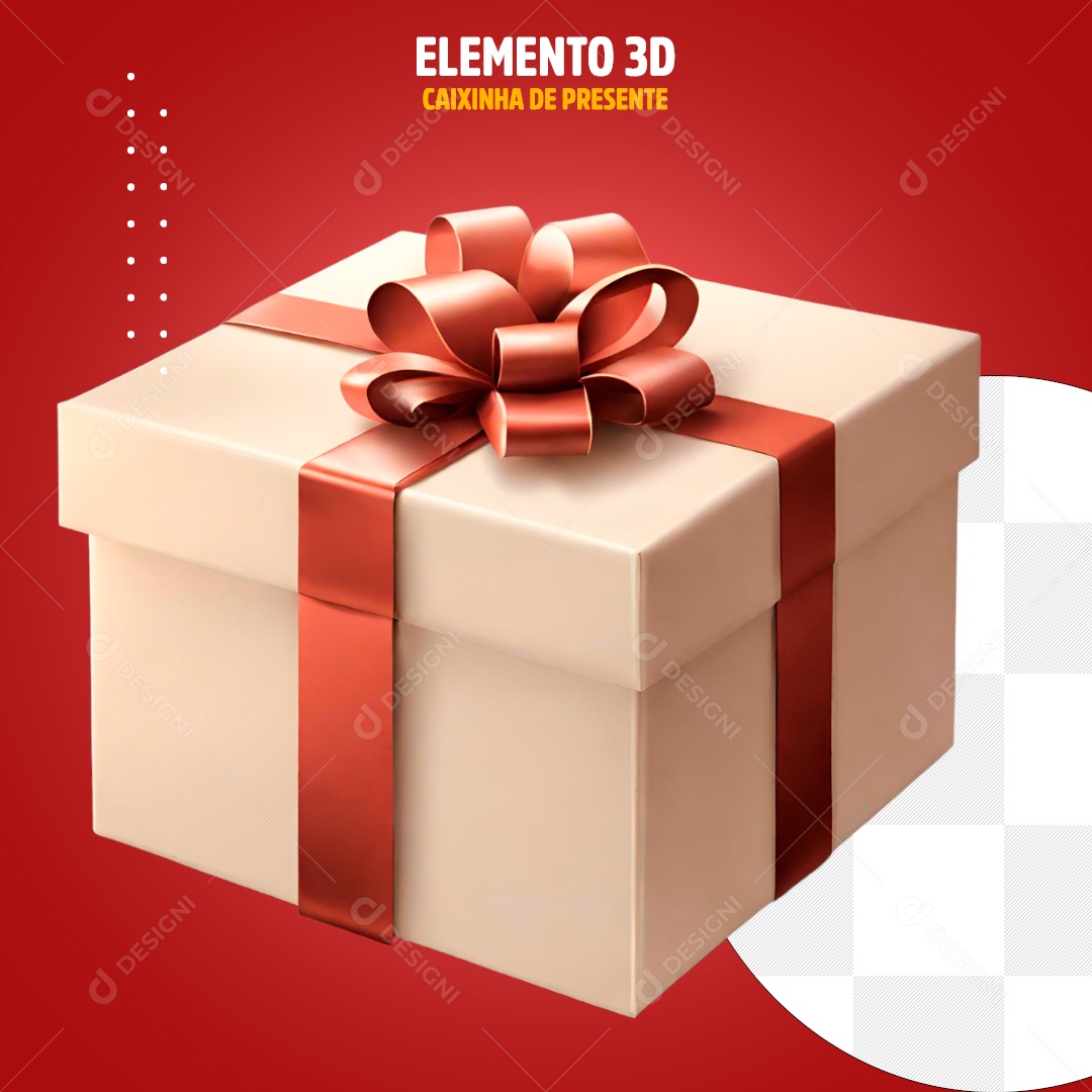 Elemento 3D Caixa De Presente Para Composição PSD