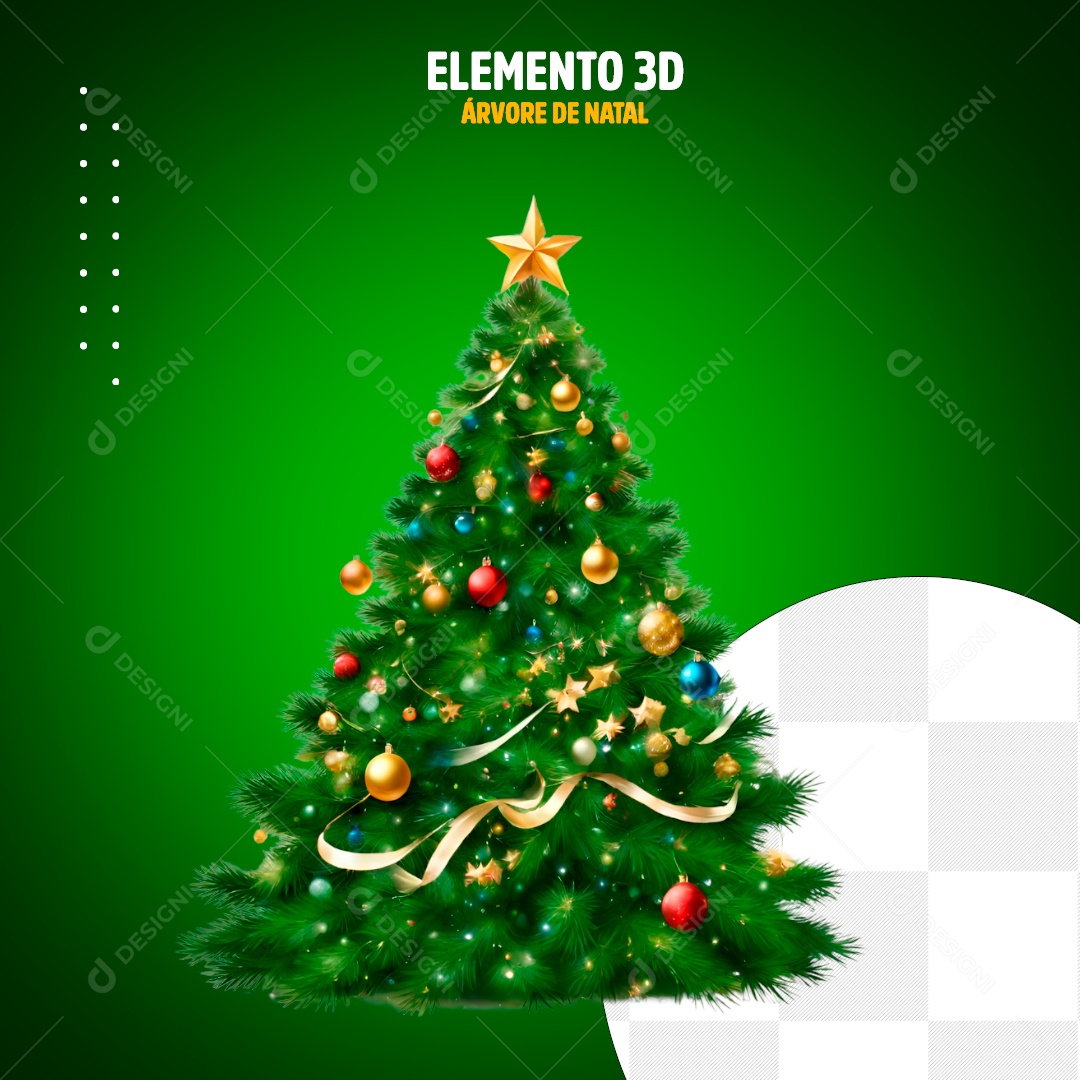 Elemento 3D Árvore De Natal Para Composição PSD