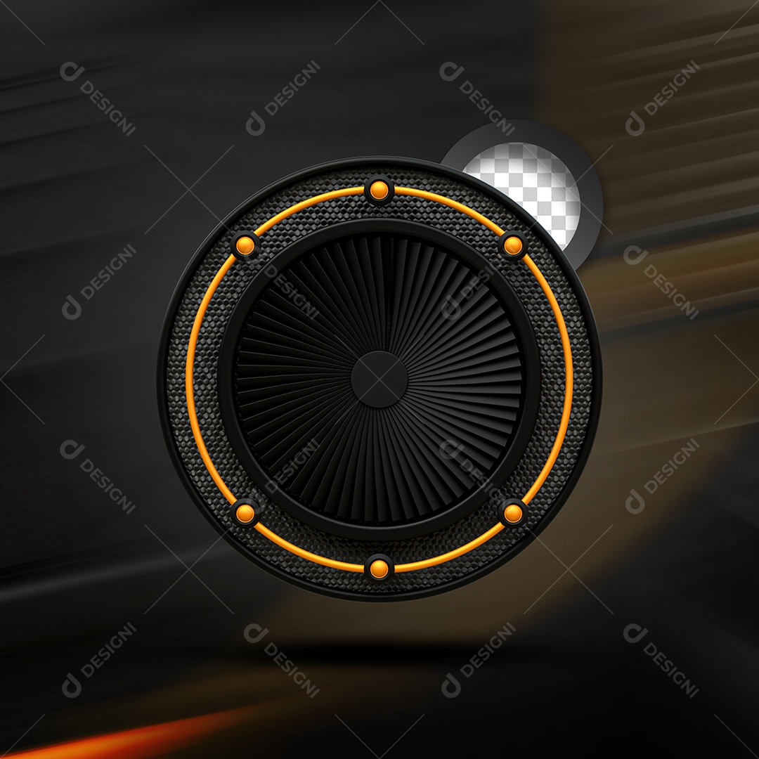 Painel Preto Amarelo Elemento 3D para Composição PSD