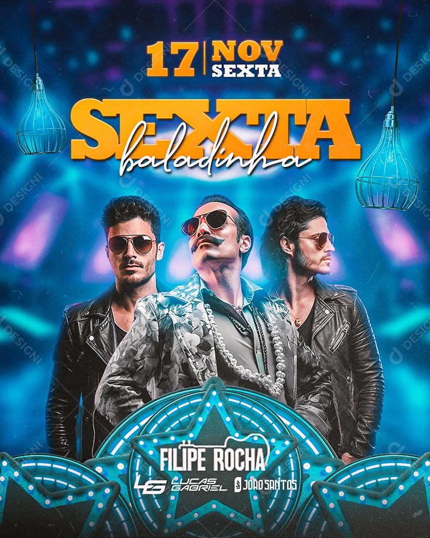 Flyer Sexta Baladinha Filipe Rocha Lucas Gabriel João Santos Social Media PSD Editável