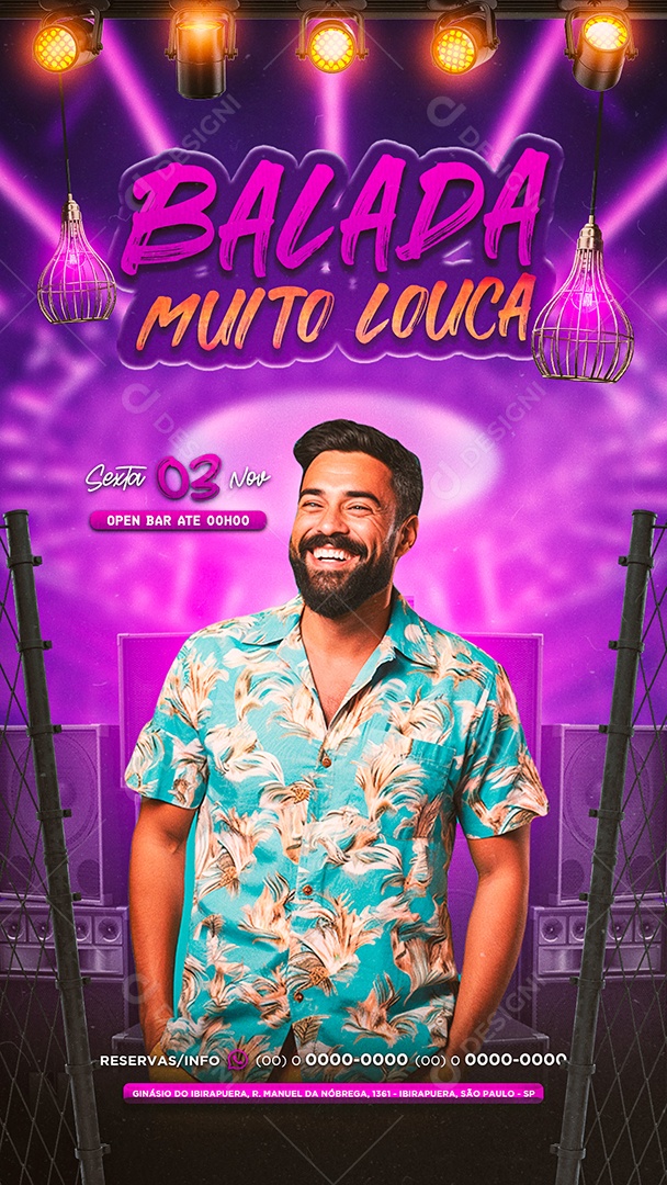 Story Flyer Balada Muito Louca Social Media PSD Editável