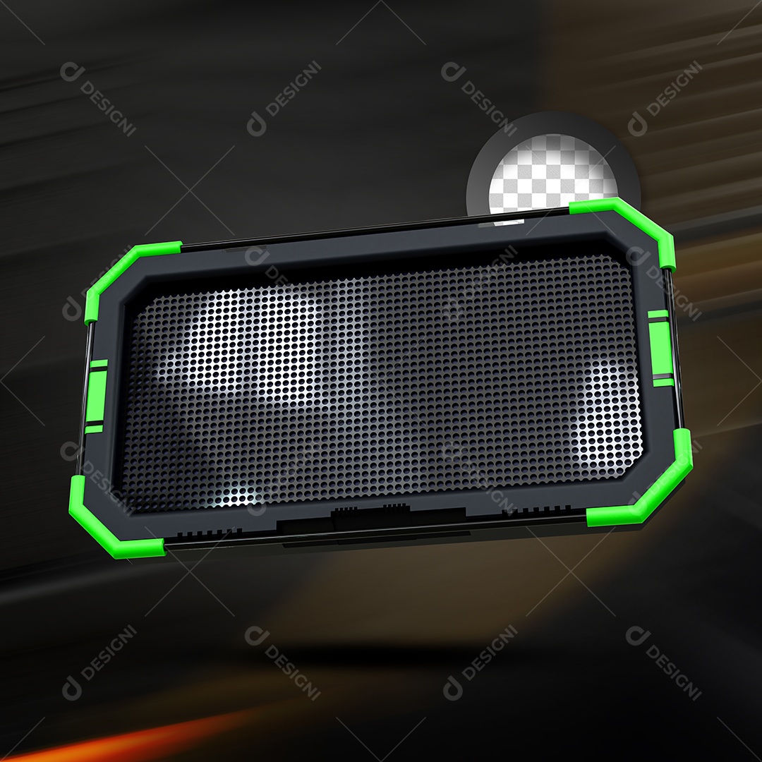 Painel Preto Verde Elemento 3D de Black Friday para Composição PSD