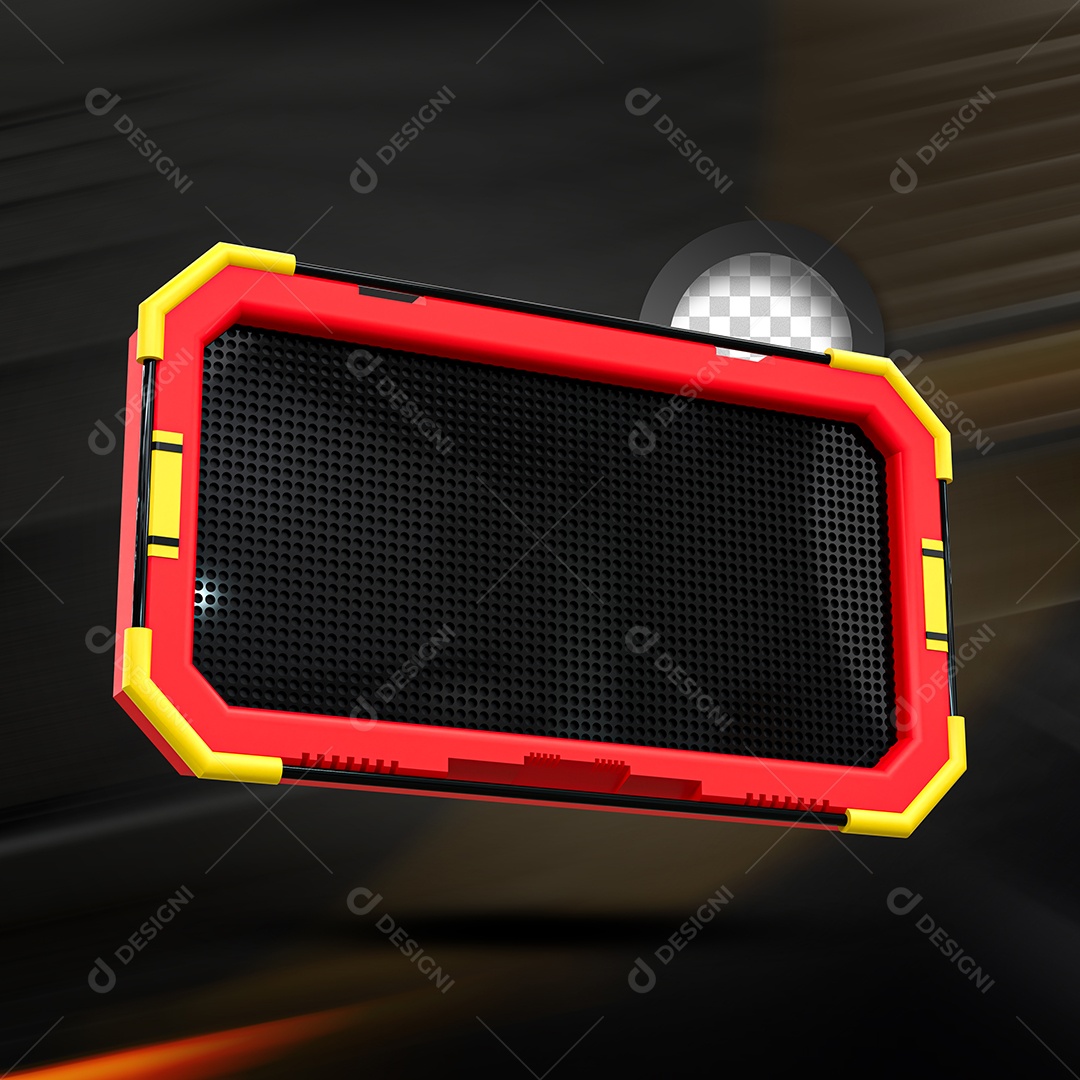 Painel Amarelo Vermelho Elemento 3D de Black Friday para Composição PSD