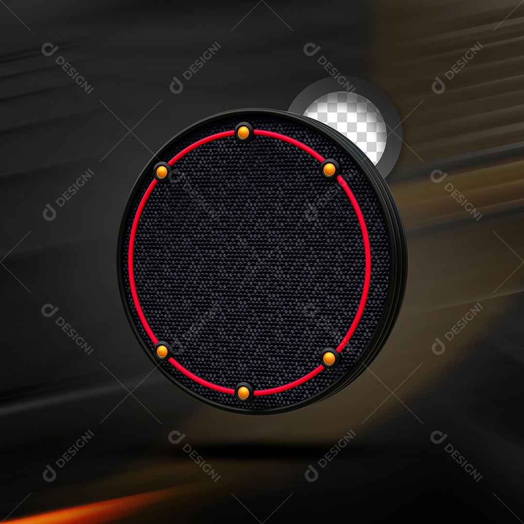 Painel Preto Vermelho Elemento 3D para Composição PSD