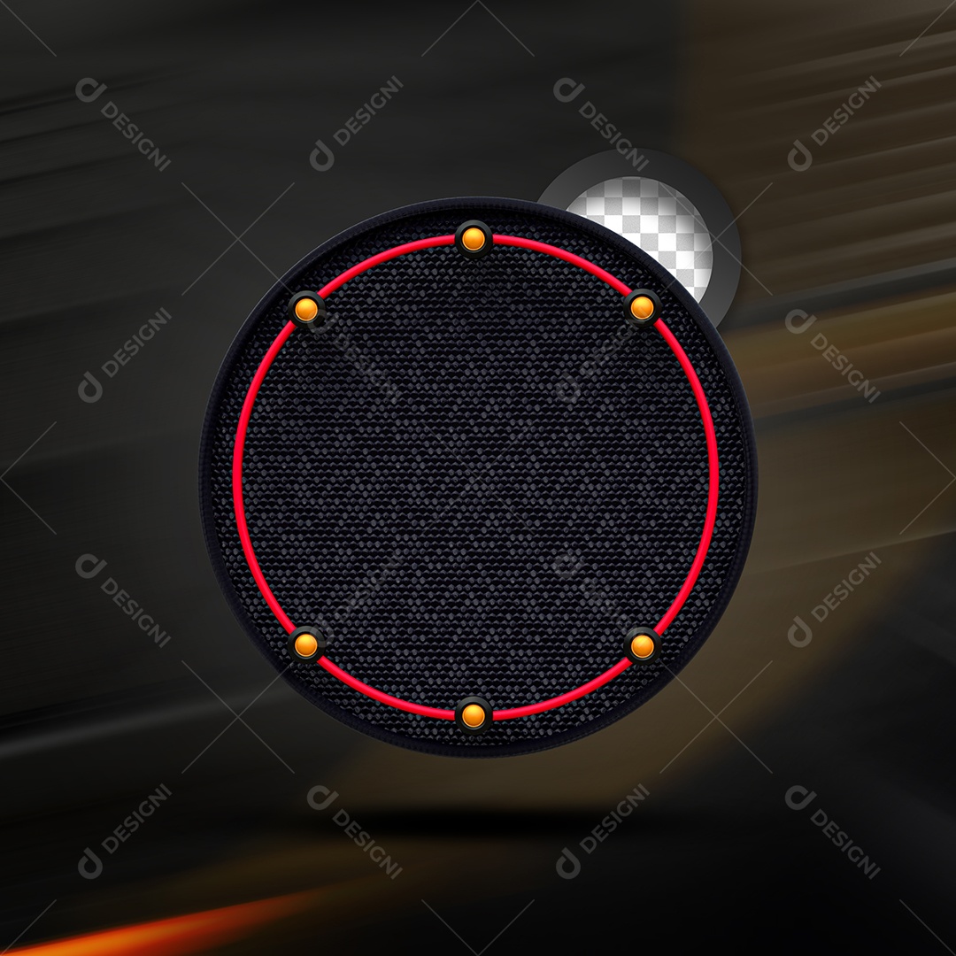 Painel Preto Vermelho LED Elemento 3D de Black Friday para Composição PSD