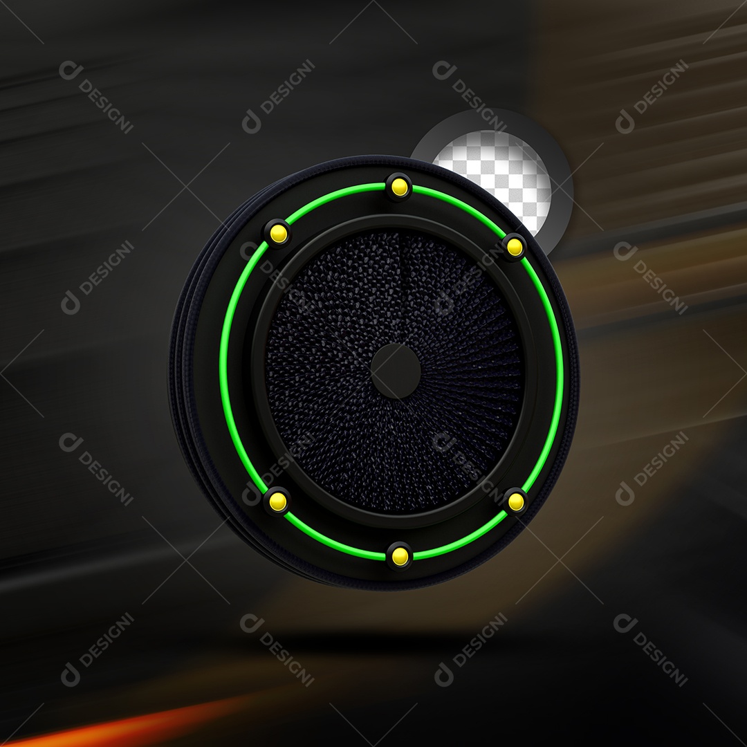 Painel Preto Verde Elemento 3D de Black Friday para Composição PSD