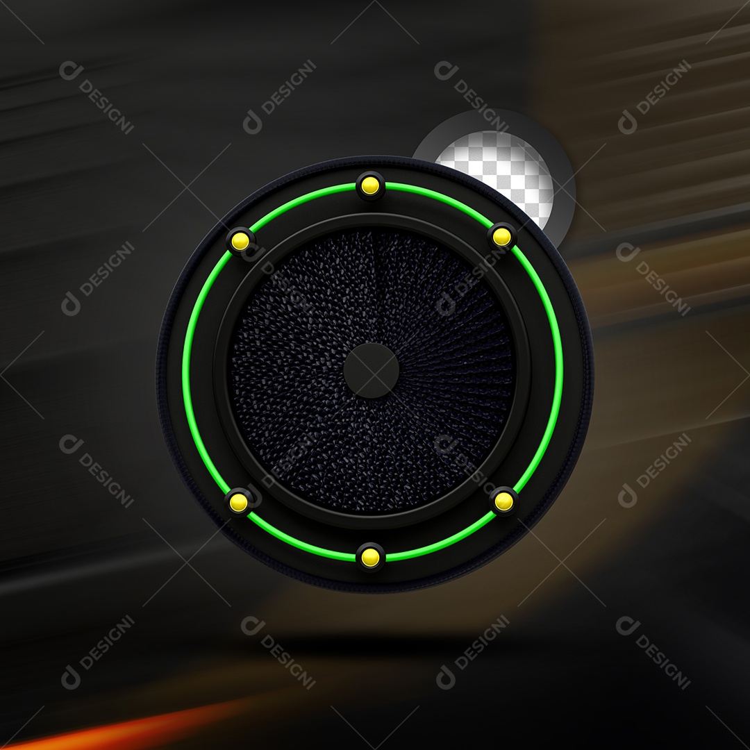 Painel Preto Verde Elemento 3D para Composição PSD