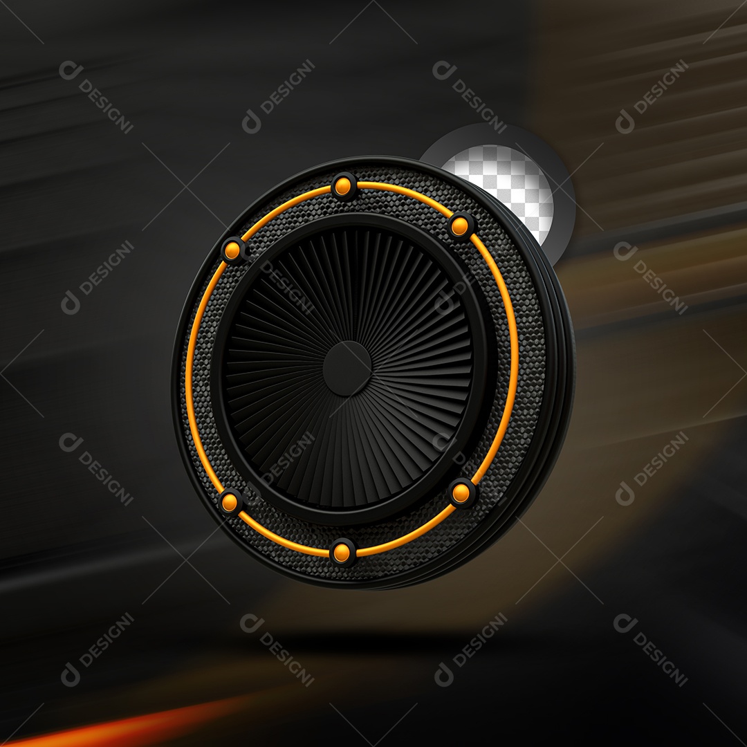 Painel Preto Laranja Elemento 3D de Black Friday para Composição PSD