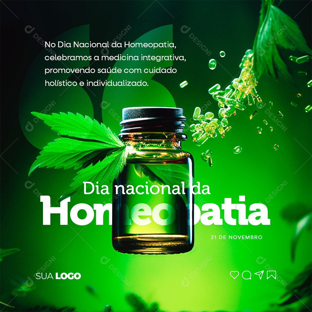 Dia Nacional Da Homeopatia Celebramos a Medicina Integrativa Promovendo Saúde Social Media PSD Editável