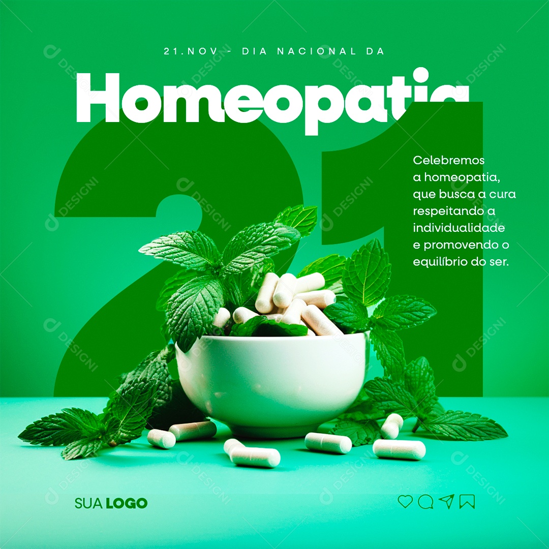 Dia Nacional Da Homeopatia Celebremos a Homeopatia que Busca a Cura Social Media PSD Editável