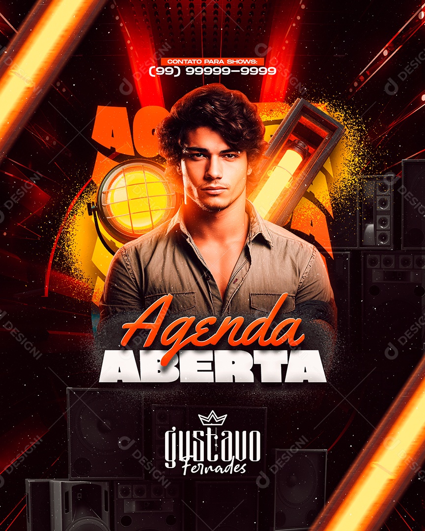 Flyer Agenda Aberta Gustavo Fernades Social Media PSD Editável