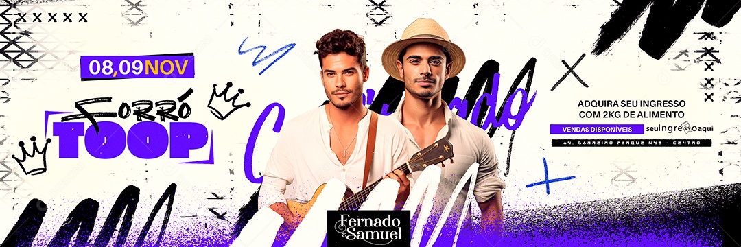 Carrossel Flyer Forró Toop Fernado & Samuel Social Media PSD Editável