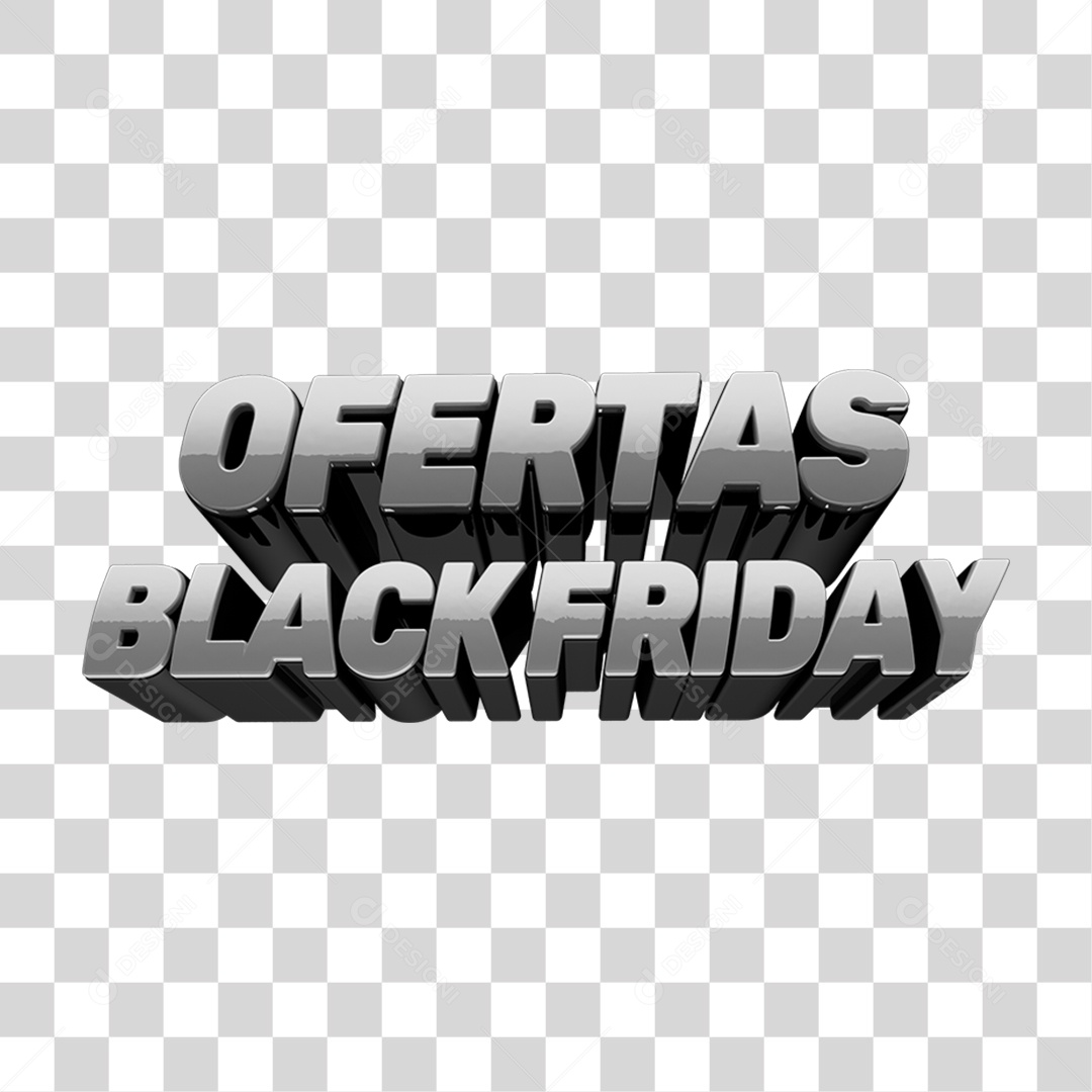 Selo 3D Ofertas Black Friday Para Composição PNG Transparente