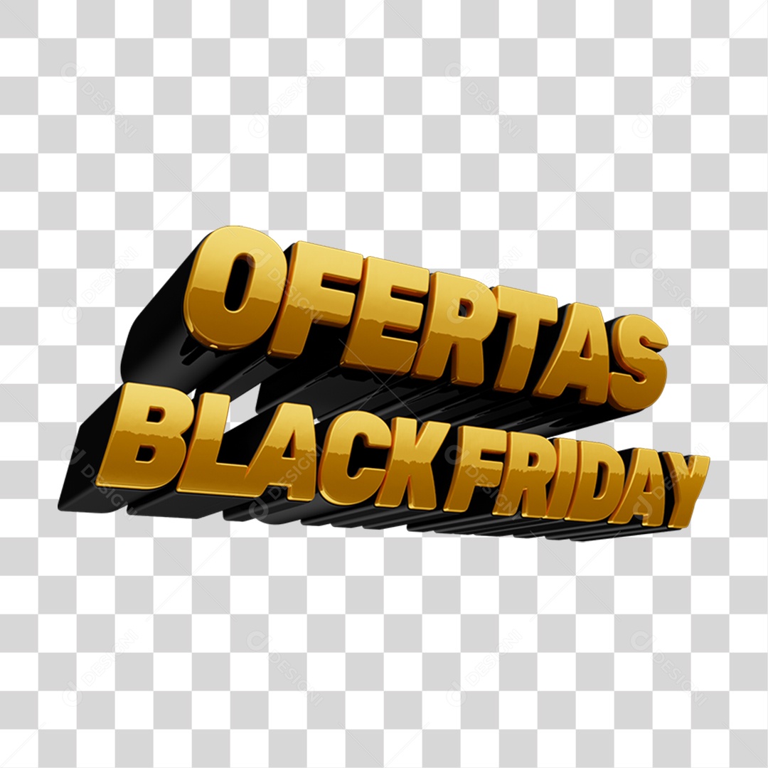 Selo 3D Ofertas Black Friday Para Composição PNG Transparente
